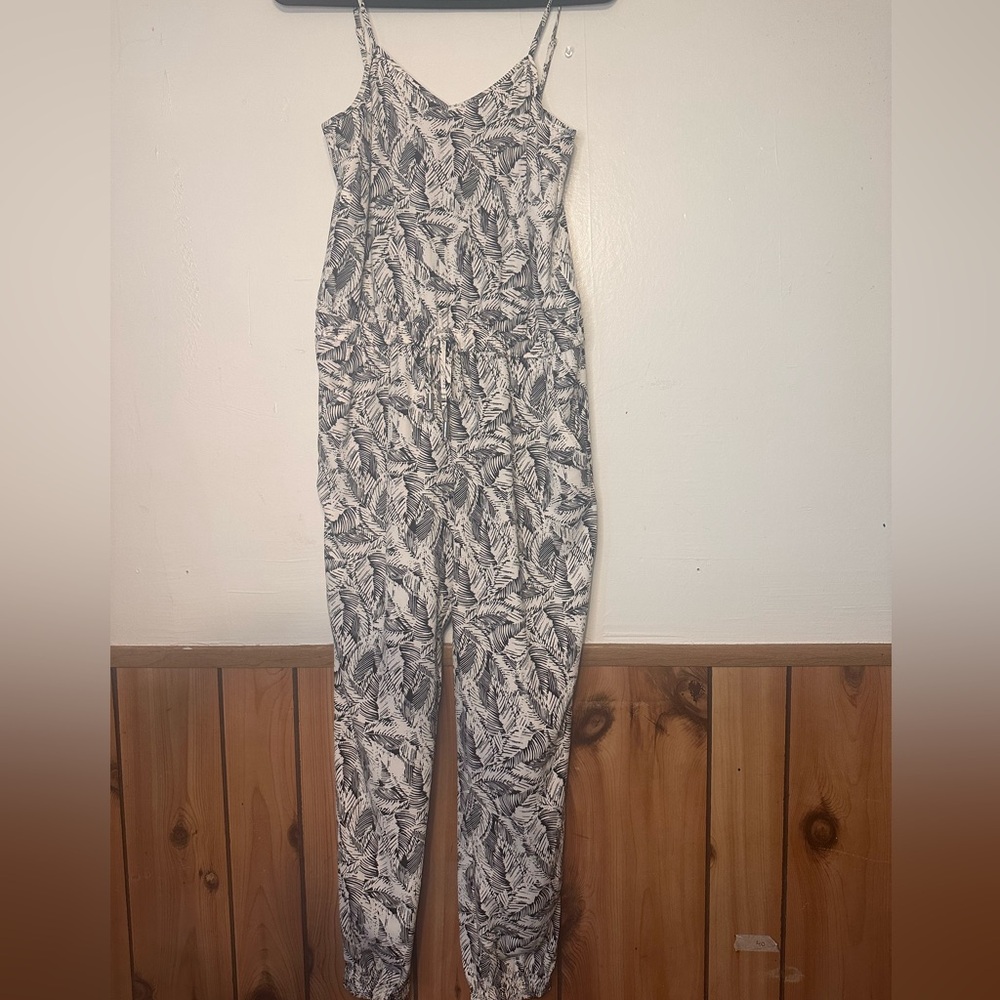 Banana Republic Monochrome Leaf Jumpsuit